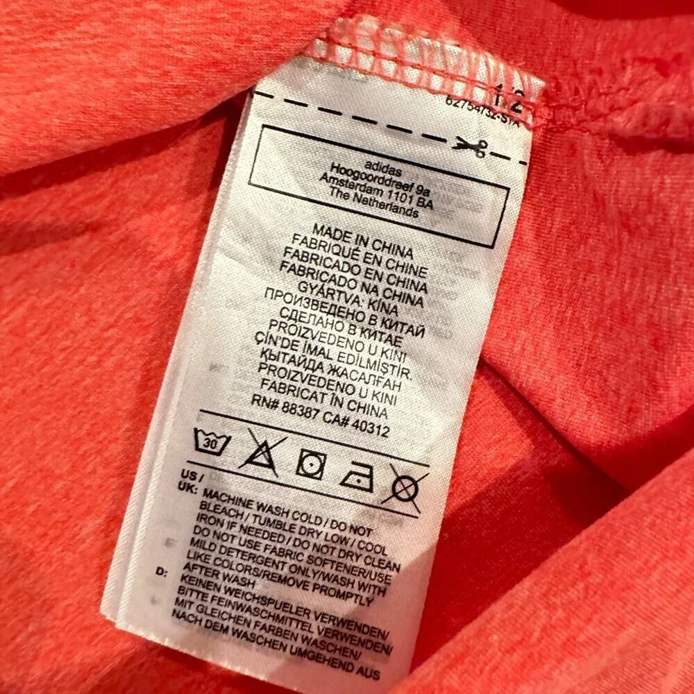 ADIDAS MENS CORAL ORANGE LARGE DRI FIT POLO SHIRT BEARS BEST LOGO